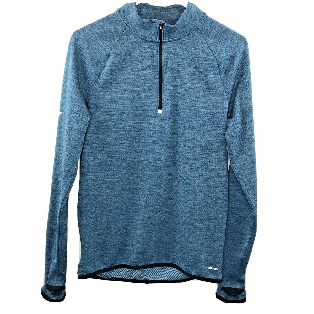 Champion Duo Dry Women’s Size S 1/4 Zip Dark Turquoise Long Sleeve Thumb Holes